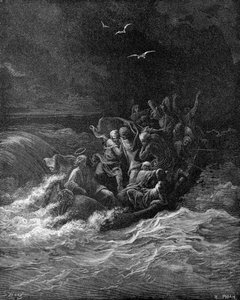 Jesús calma la tormenta de Gustave Dore