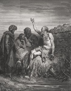 Job y sus amigos, Job 6:1-4, ilustración de 