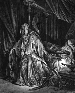 Judith a punto de cortar la cabeza de Holofernes, 1866 de Gustave Dore