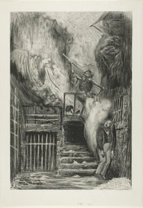 La Rue de la Vieille Lanterne: El suicidio de Gérard de Nerval de Gustave Dore