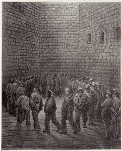 La caminata de los detenidos en prisión - en "Londres" por Gustave Doré de Gustave Dore