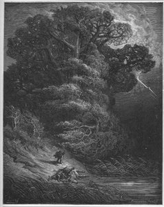 El roble y el junco - de "Fábulas" de Jean de La Fontaine de Gustave Dore