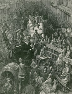 Escena de calle en Londres de Gustave Dore