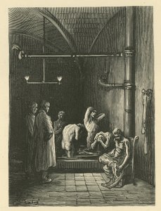 Hombres en los baños de la Casa de Refugio de Gustave Dore