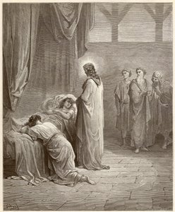 Milagro: Jesucristo sanó a la hija de Jairo de Gustave Dore