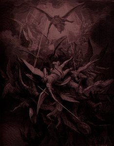 El Paraíso Perdido: Caída de los ángeles rebeldes, artista Doré de Gustave Dore