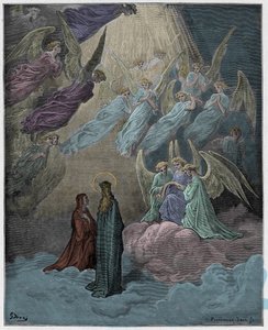 Paraíso, Canto 21: Las almas luminosas cantan, ilustración de "La Divina Comedia" de Dante Alighieri, 1885