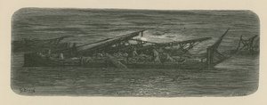 Personas en la cubierta de un barco en el Támesis de Gustave Dore
