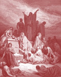 Plaga de Jerusalén, grabado por Doré - Biblia de Gustave Dore