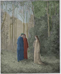 Purgatorio, Canto 5: Dante habla con Pia de Tolomei de Gustave Dore