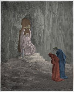 Purgatorio, Canto 9: Dante y Virgilio en los portales del Purgatorio, ilustración de "La Divina Comedia" por Dante Alighieri, 1885 de Gustave Dore