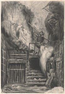 Calle de la Vieja linterna [El suicidio de Gérard de Nerval] de Gustave Dore