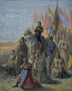 San Luis llega frente a Damietta - Captura de la ciudad egipcia por los cruzados el 6 de junio de Gustave Dore