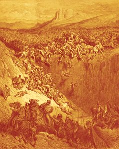 Sansón mata a los filisteos con una quijada de asno, por Doré. - Biblia de Gustave Dore