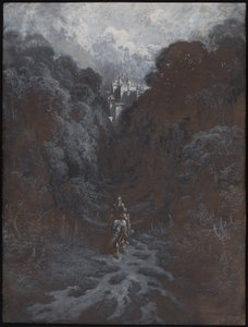 Sir Lancelot se acerca al castillo de Astolat