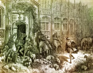 La Bella Durmiente grabado por Gustave Doré de Gustave Dore