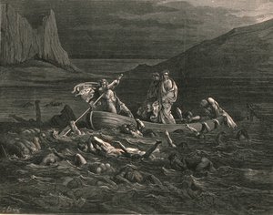 Tan pronto como ambos embarcaron, cortando las olas, c1890
