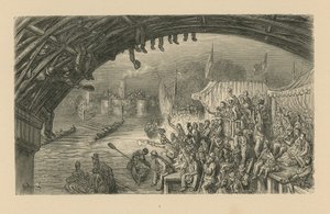 Espectadores viendo una carrera de botes de Gustave Dore