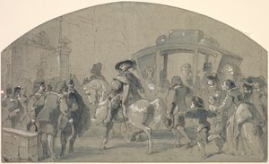 Escena de calle recto, bocetos verso, c. 1848-49