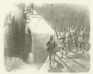 Sorprendido por los vigilantes - Reinado de Enrique IV de Gustave Dore