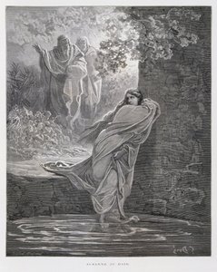 Susana en el baño (Dan. 13:1-26), Ilustración de la Biblia de Dore de Gustave Dore