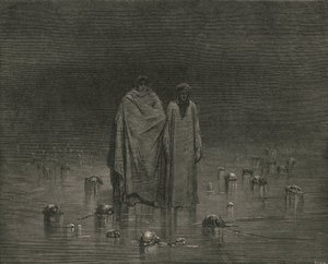 Ten cuidado, tus suelas no pisen las cabezas de tus pobres hermanos, c1890 de Gustave Dore