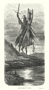 El juramento del barón (grabado) de Gustave Dore
