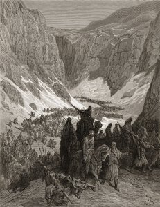 El ejército cristiano en las montañas de Judea, ilustración de 