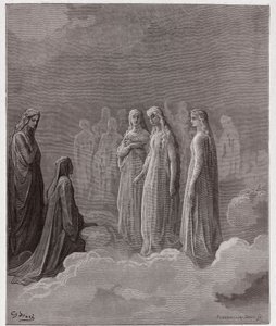 La Divina Comedia, Paraíso, Canto 3: El primer reino: Piccarda Donati y las almas cuyos votos fueron rotos - por Dante Alighieri (1265-1321) - Ilustración de Gustave Doré (1832-1883) de Gustave Dore