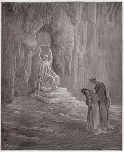 La Divina Comedia (La Divina Comedia, La Divine Comedie), Purgatorio, Canto 9: Dante y Virgilio en los portales del Purgatorio - por Dante Alighieri (1265-1321) - Ilustración de Gustave Doré (1832-1883) de Gustave Dore