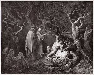 La Divina Comedia, Infierno, Canto 13: Los suicidas en el bosque - Ilustración de Gustave Doré de Gustave Dore