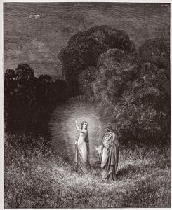 La Divina Comedia (La Divina Commedia, La Divine Comédie), Infierno, Canto 2: Beatriz y Virgilio - por Dante Alighieri (1265-1321) - Ilustración de Gustave Doré (1832-1883) de Gustave Dore
