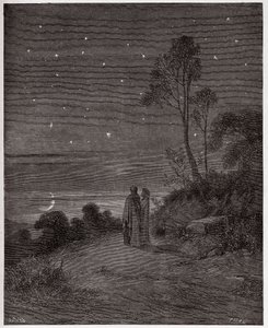 La Divina Comedia, Infierno, Canto 2: El cielo oscureciéndose en la primera noche - Ilustración de Gustave Doré