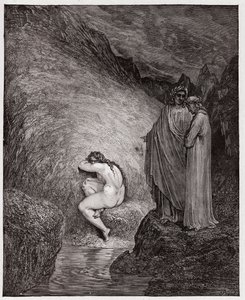 La Divina Comedia, Infierno, Canto 30: Myrrha, condenada por incesto - por Dante Alighieri (1265-1321) - Ilustración de Gustave Doré (1832-1883) de Gustave Dore