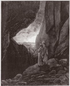 La Divina Comedia, Infierno, Canto 34: Virgilio y Dante ascienden al mundo superior - por Dante Alighieri (1265-1321) - Ilustración de Gustave Doré (1832-1883) de Gustave Dore