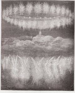 La Divina Comedia, Paraíso, Canto 12: Los anillos de las almas glorificadas en el sol - por Dante Alighieri (1265-1321) - Ilustración de Gustave Doré (1832-1883)