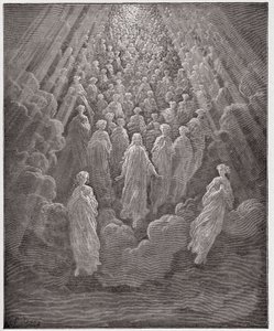 La Divina Comedia, Paraíso, Canto 5: La hueste de innumerables almas resplandecientes en el segundo reino - por Dante Alighieri (1265-1321) - Ilustración de Gustave Doré (1832-1883)