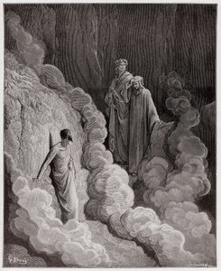 La Divina Comedia, Purgatorio, Canto 16: Dante habla con el alma de Marco Lombardo - por Dante Alighieri (1265-1321) - Ilustración de Gustave Doré (1832-1883) de Gustave Dore