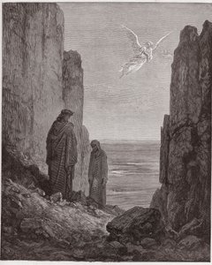La Divina Comedia, Purgatorio, Canto 19: Los poetas ascienden al quinto círculo - por Dante Alighieri (1265-1321) - Ilustración de Gustave Doré (1832-1883). de Gustave Dore