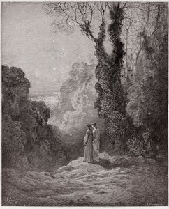 La Divina Comedia, Purgatorio, Canto 1: Los poetas contemplan la belleza de Venus en el cielo de la mañana - por Dante Alighieri (1265-1321) - Ilustración de Gustave Doré (1832-1883) de Gustave Dore