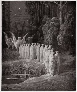 La Divina Comedia, Purgatorio, Canto 29: Los 24 ancianos en la procesión apocalíptica - por Dante Alighieri (1265-1321) - Ilustración de Gustave Doré (1832-1883) de Gustave Dore