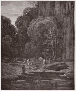 La Divina Comedia, Purgatorio, Canto 5: Los arrepentidos tardíos cantando el Miserere - Ilustración de Gustave Doré