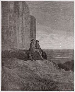 La Divina Comedia (La Divina Commedia, La Divine Comedie), Purgatorio, Canto 9: Crepúsculo - por Dante Alighieri (1265-1321) - Ilustración de Gustave Doré (1832-1883) de Gustave Dore