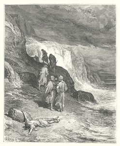 Las Fábulas de La Fontaine: Júpiter y el viajero (grabado) de Gustave Dore