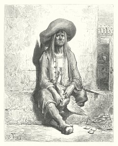 Las Fábulas de La Fontaine: La gallina de los huevos de oro (grabado) de Gustave Dore