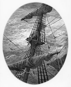 El Marinero en el mástil durante una tormenta, escena de 