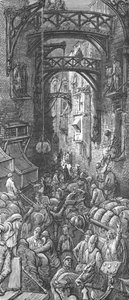 La marea de los negocios en la ciudad, 1872 de Gustave Dore