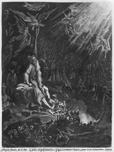 El judío errante y el Juicio Final, grabado por Félix Jean Gauchard (1825-72) de Gustave Dore