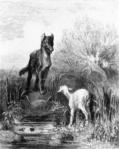El Lobo y el Cordero "Fábulas" de La Fontaine por Doré