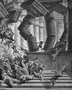 La muerte de Sansón - Biblia de Gustave Dore